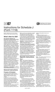 Instructions for Schedule J (Form 1118)
