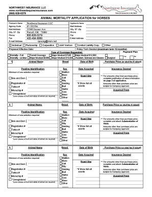 Animal Mortality Application for Horses