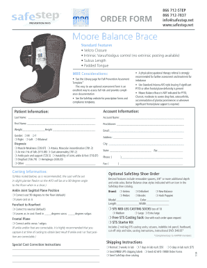 Moore Balance Brace Order Form