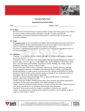 Harassment Prevention Policy