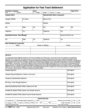 IRS Fast Track Settlement Application