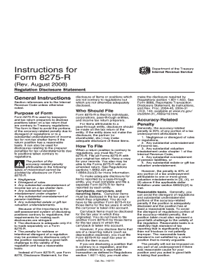 IRS Form 8275-R Instructions