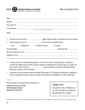 Mail-In Donation Form