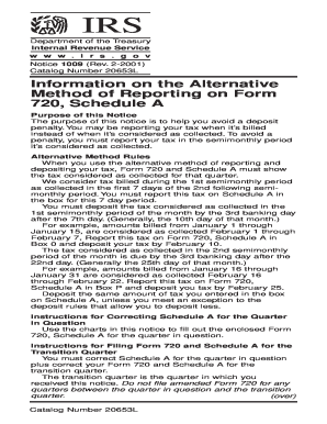 IRS Notice 1009 for Form 720