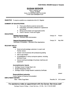 Functional Resume Template