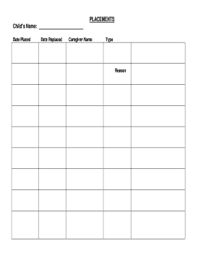 Child Placement Form