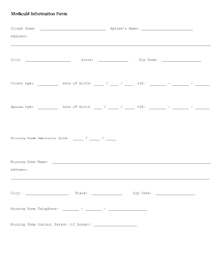 Medicaid Information Form
