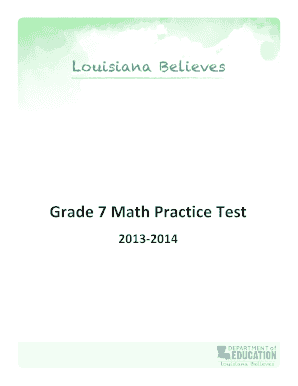 Grade 7 Math Practice Test