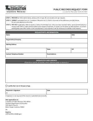 Louisiana Public Records Request Form