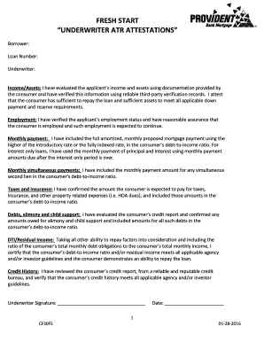 Underwriter ATR Attestations Form