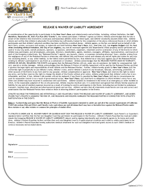 New Year's Race Liability Waiver