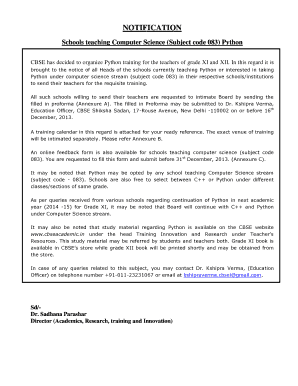 CBSE Python Training Requisition Form