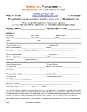 Rental Application Form