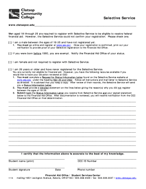 Selective Service Registration Form