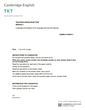 Teaching Knowledge Test Sample Paper