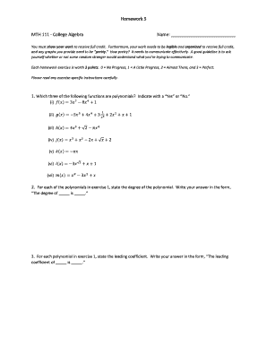 College Algebra Homework 5