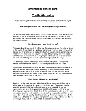 Tooth Whitening Consent Form