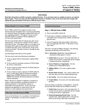 Form I-290B Appeal or Motion