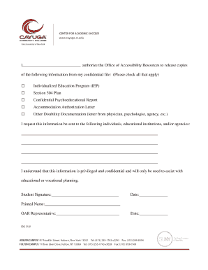 Authorization to Release Confidential Information