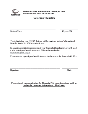 Veterans Educational Benefits Form