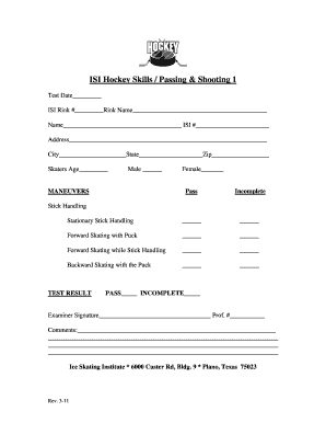 ISI Hockey Skills Passing & Shooting Test