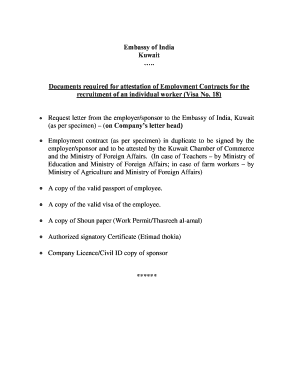 Kuwait Employment Contract Attestation