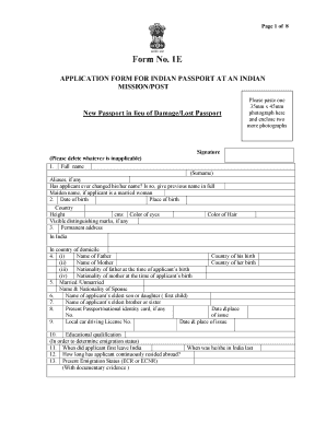 Indian Passport Application Form