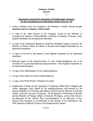 Kuwait Employment Contract Attestation