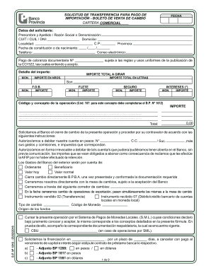 Solicitud de Transferencia para Pago de Importación