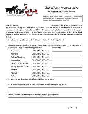 Teen Volunteer Reference Form