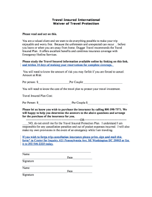 Travel Insured Waiver of Travel Protection