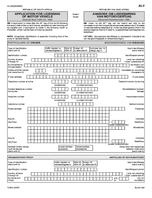 South Africa Motor Vehicle Licensing Application
