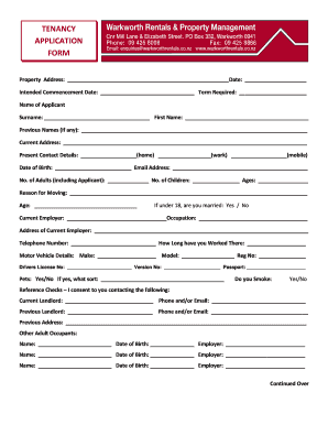 New Zealand Tenancy Application Form