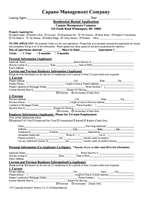 Residential Rental Application