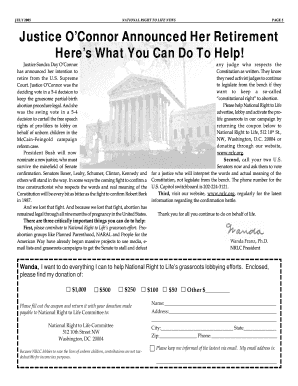 National Right to Life Donation Form