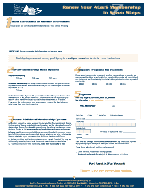 ACerS Membership Renewal Form