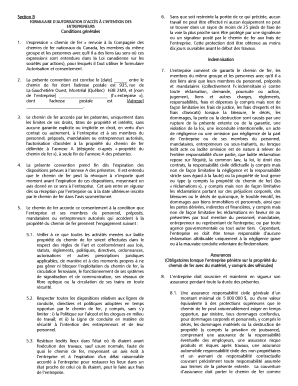 FORMULAIRE D’AUTORISATION D’ACCÈS À L’INTENTION DES ENTREPRENEURS