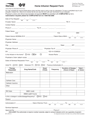 Home Infusion Request Form