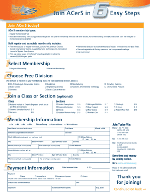 ACerS Membership Application Form