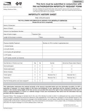 Infertility Request Form