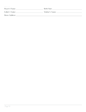 D.A.D. Athletics Player Registration and Consent Form