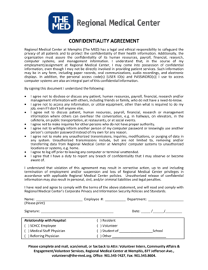 Confidentiality Agreement for Regional Medical Center