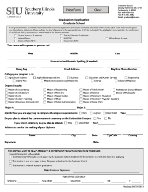 Graduate School Graduation Application