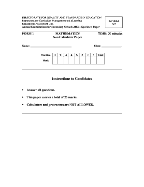 Benefit sentence - Specimen Paper NC 5-7