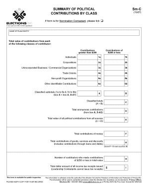 Political Contribution Summary Form