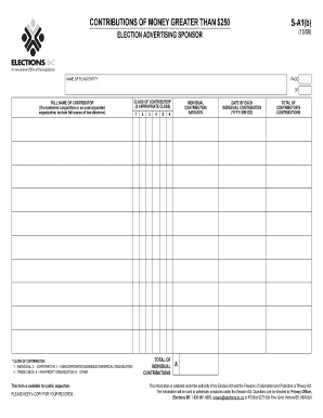 Election Advertising Sponsor Contribution Form