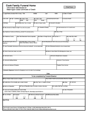 Washington State Certificate of Death