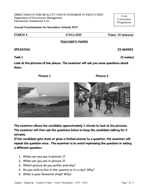 Form 4 English Speaking Exam