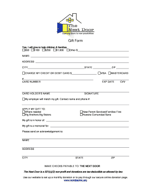 Charitable Donation Form