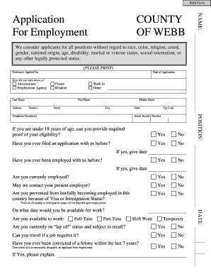 Employment Application Form